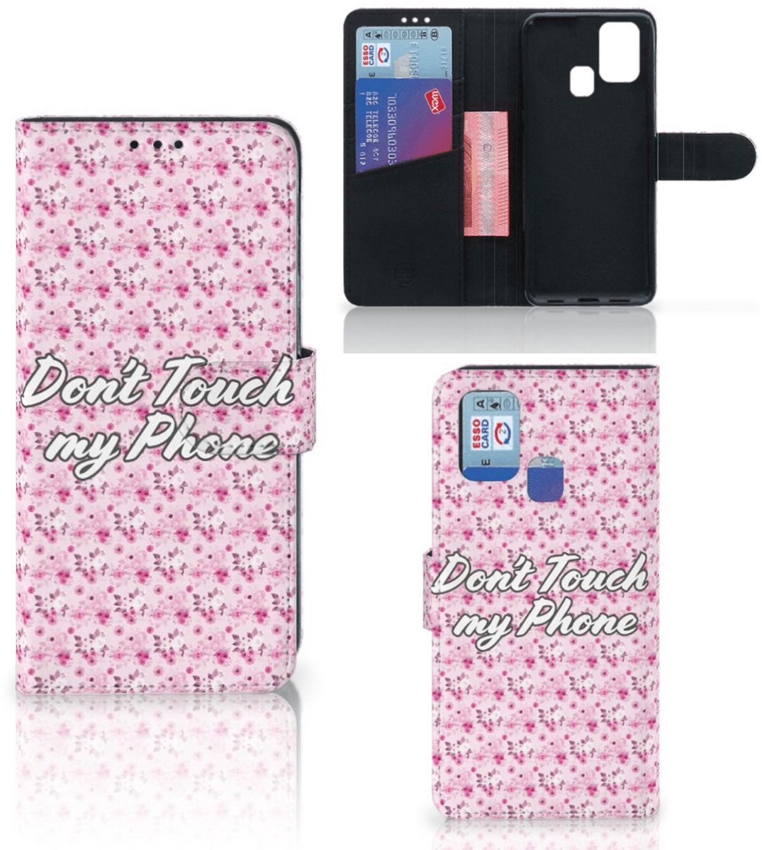 Samsung Galaxy M31 Portemonnee Hoesje Flowers Pink DTMP