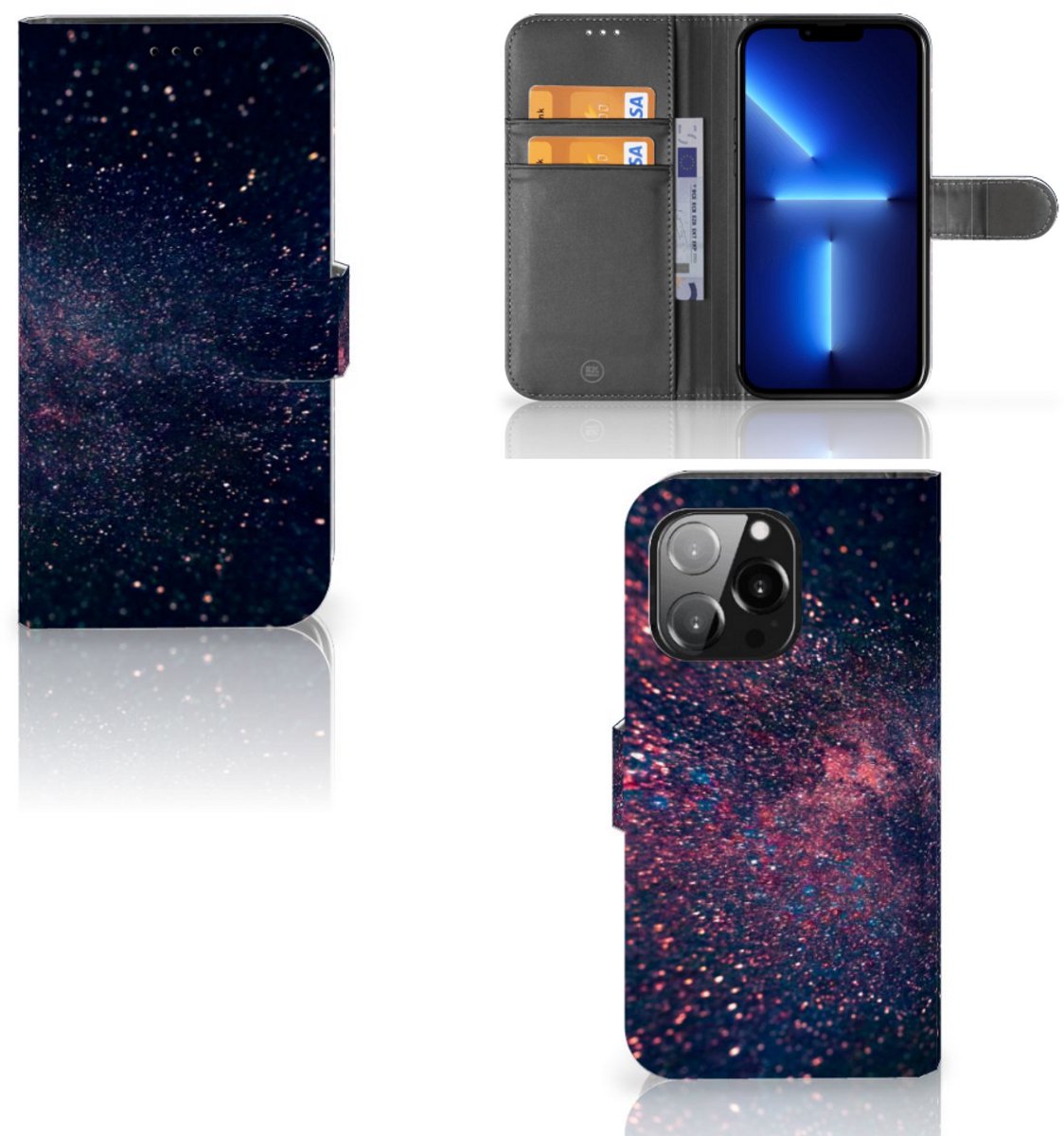 Boekhoesje voor iPhone 13 Pro Book Case Stars