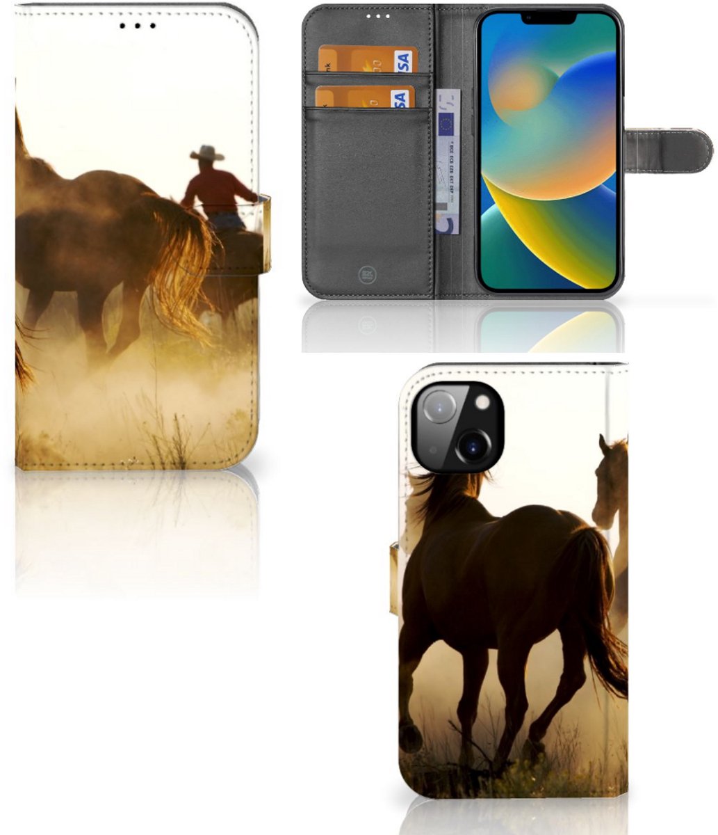 iPhone 14 Plus Telefoonhoesje met Pasjes Design Cowboy