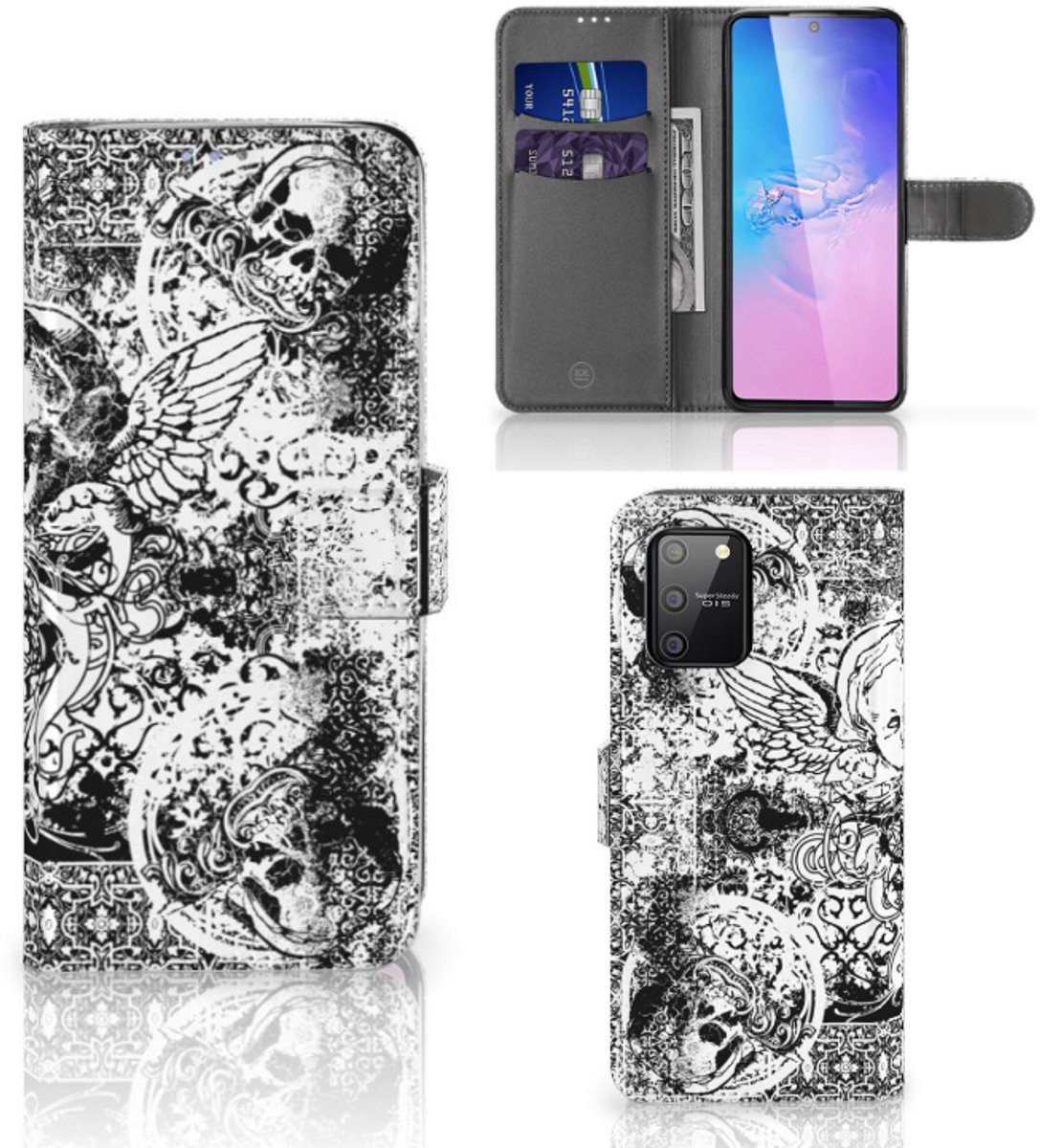 Telefoonhoesje met Naam Samsung S10 Lite Skulls Angel