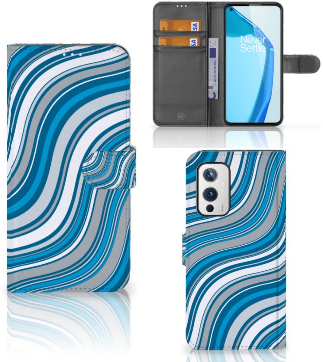 OnePlus 9 Telefoon Hoesje Waves Blue