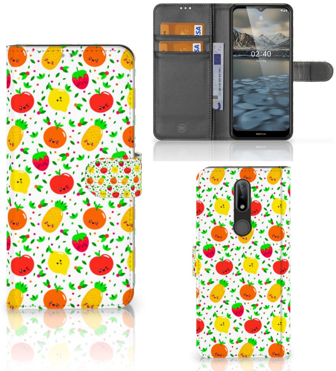 Nokia 2.4 Book Cover Fruits