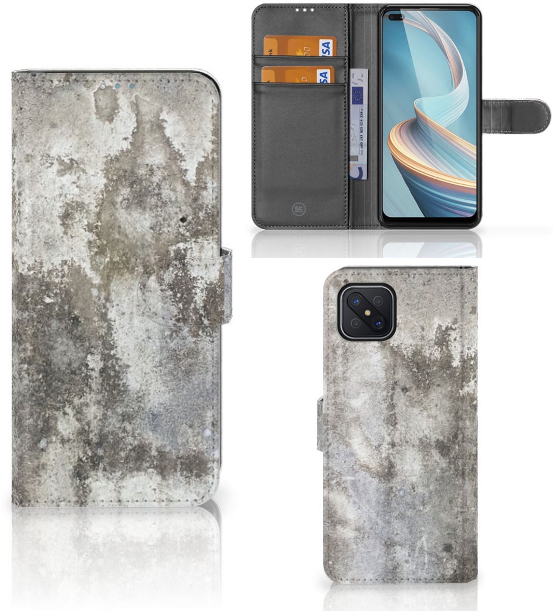 OPPO Reno4 Z Bookcase Beton Print