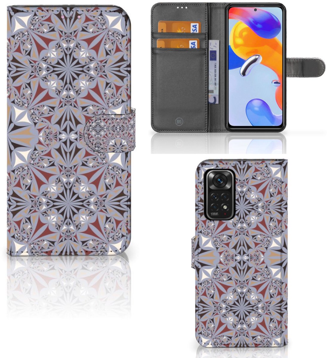 Xiaomi Redmi Note 11 Pro 5G/4G Bookcase Flower Tiles