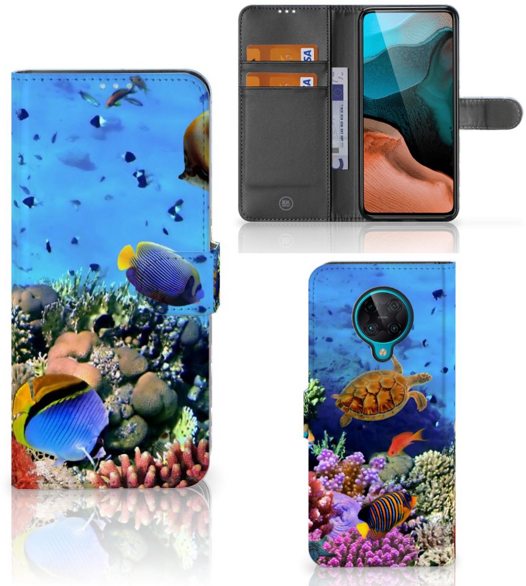 Xiaomi Poco F2 Pro Telefoonhoesje met Pasjes Vissen