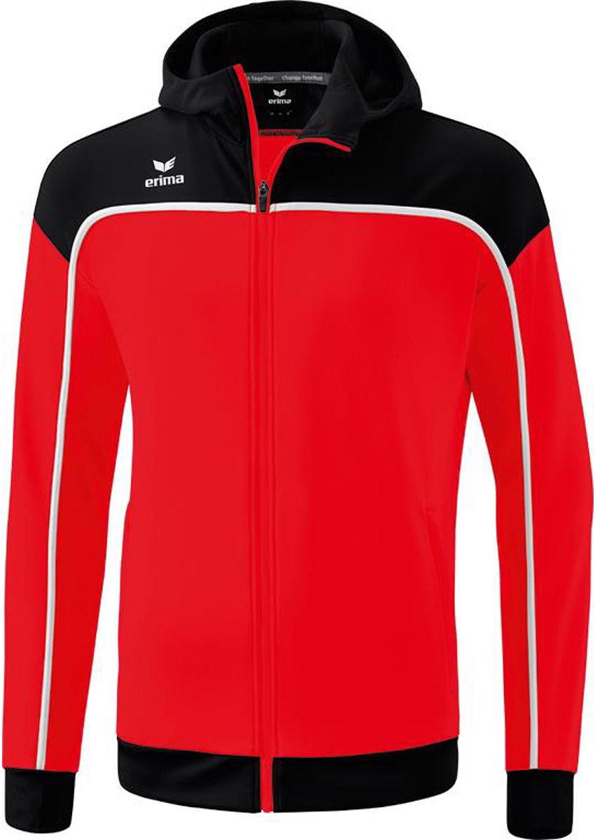 Erima Change Trainingsjack Met Capuchon Kinderen - Rood / Zwart / Wit | Maat: 152
