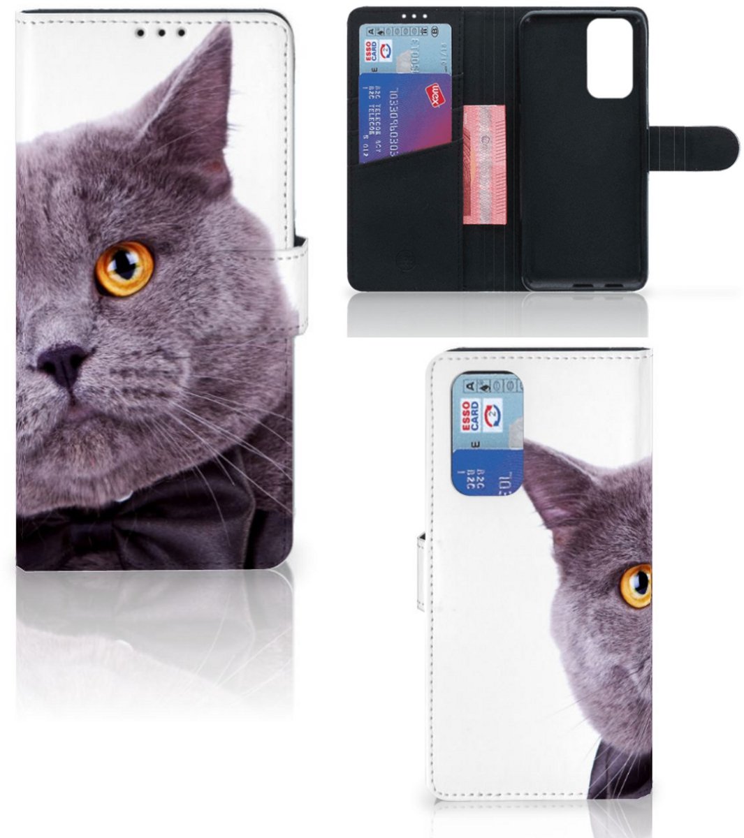 OnePlus 9 Pro Telefoonhoesje met Pasjes Kat