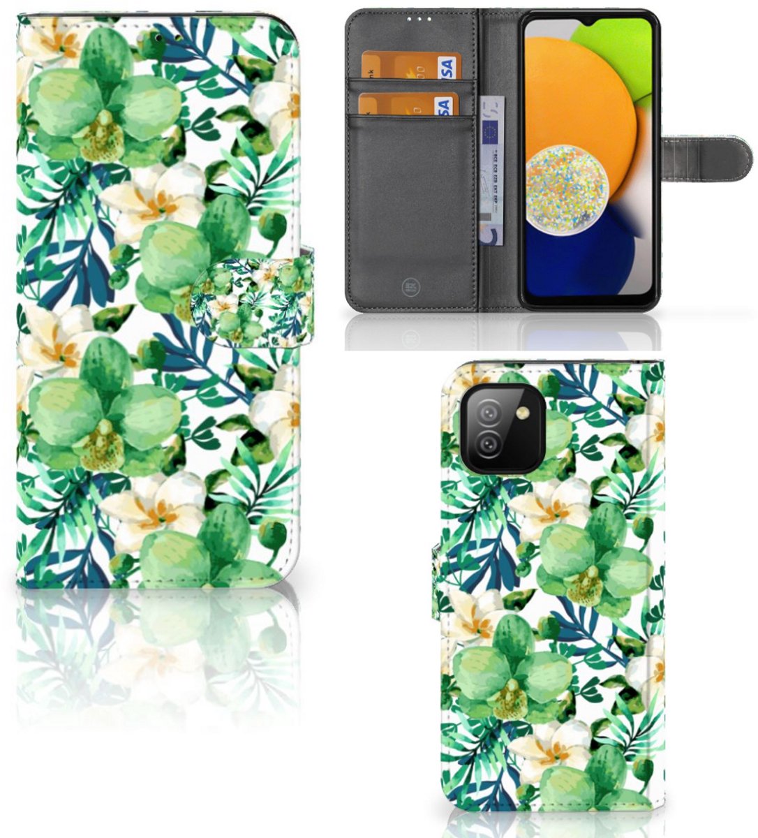 Samsung Galaxy A03 Hoesje Orchidee Groen