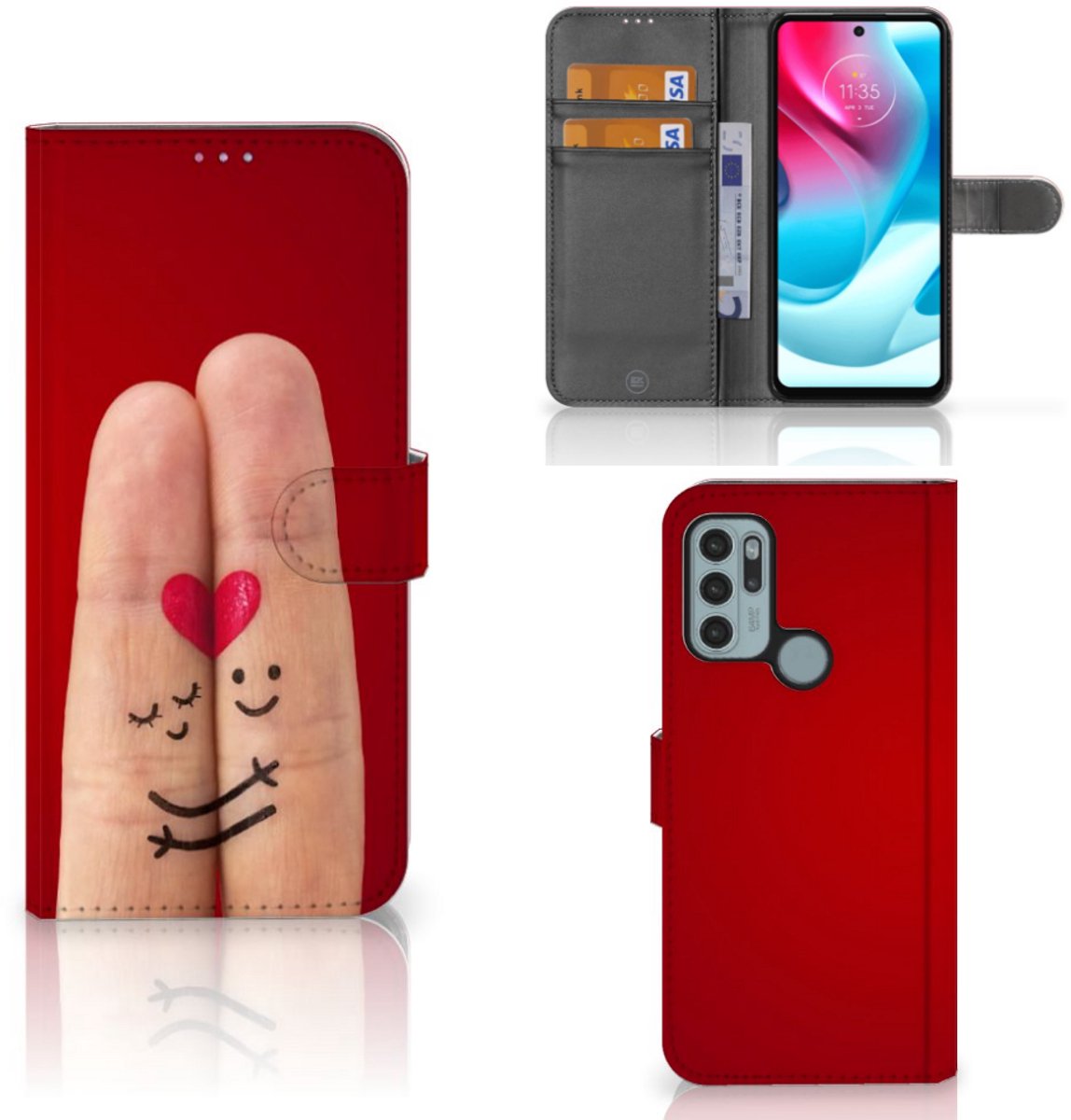 Motorola Moto G60s Wallet Case met Pasjes Liefde - Origineel Romantisch Cadeau