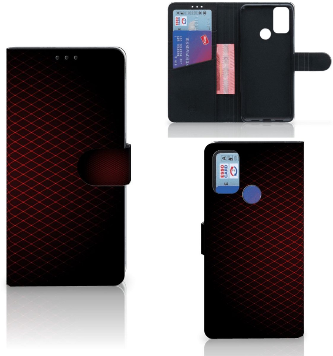 Alcatel 1S (2021) Telefoon Hoesje Geruit Rood