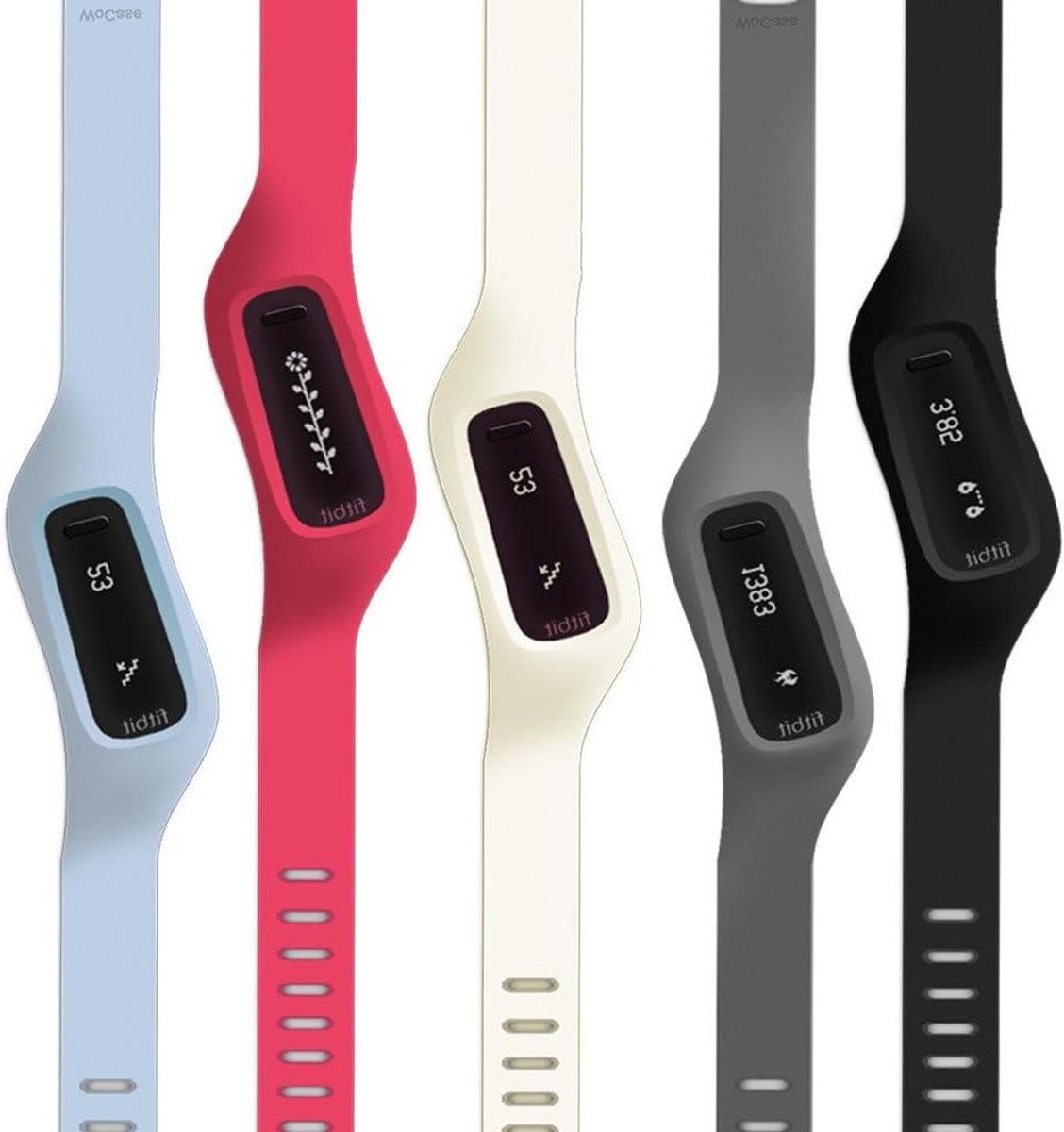 Polsband voor Fitbit One - Armband Tracker - Activiteit Meten - Verloren Proof Ontwerp - One Size - Wit