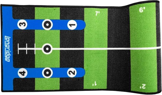 Putting Mat - Golfmat Oefenen - Golfspel Verbeteren - Met Visuele Hulpmiddelen - 3 Meter Lang - Groen/Zwart — afbeelding 2