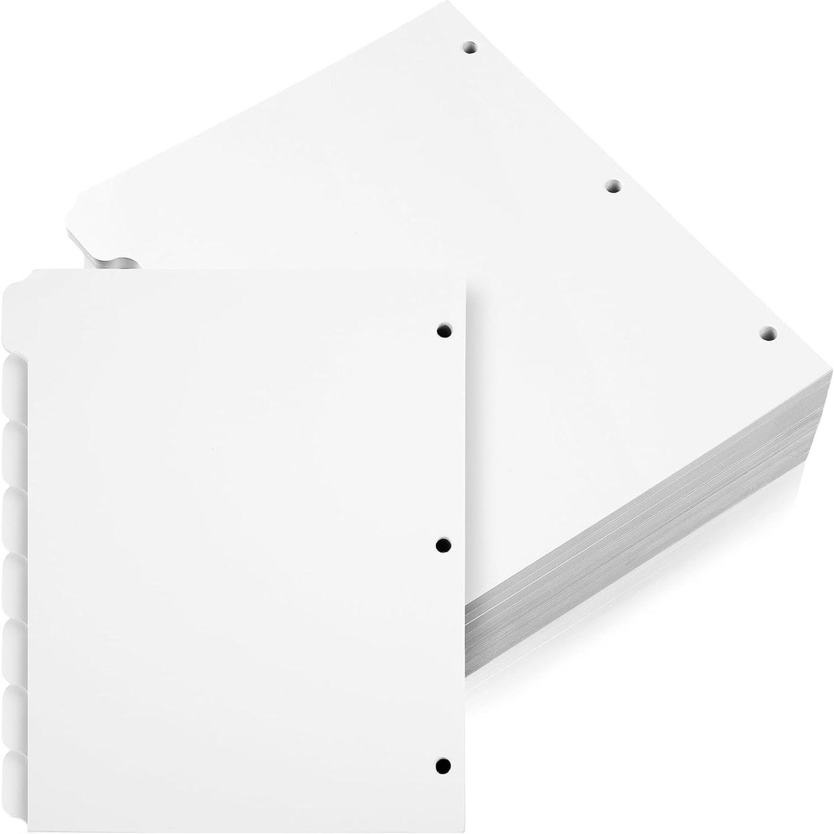 Binder Dividers - Index Tabs - Documenten Sorteren - Versterkte Rand - 20x28cm - Wit