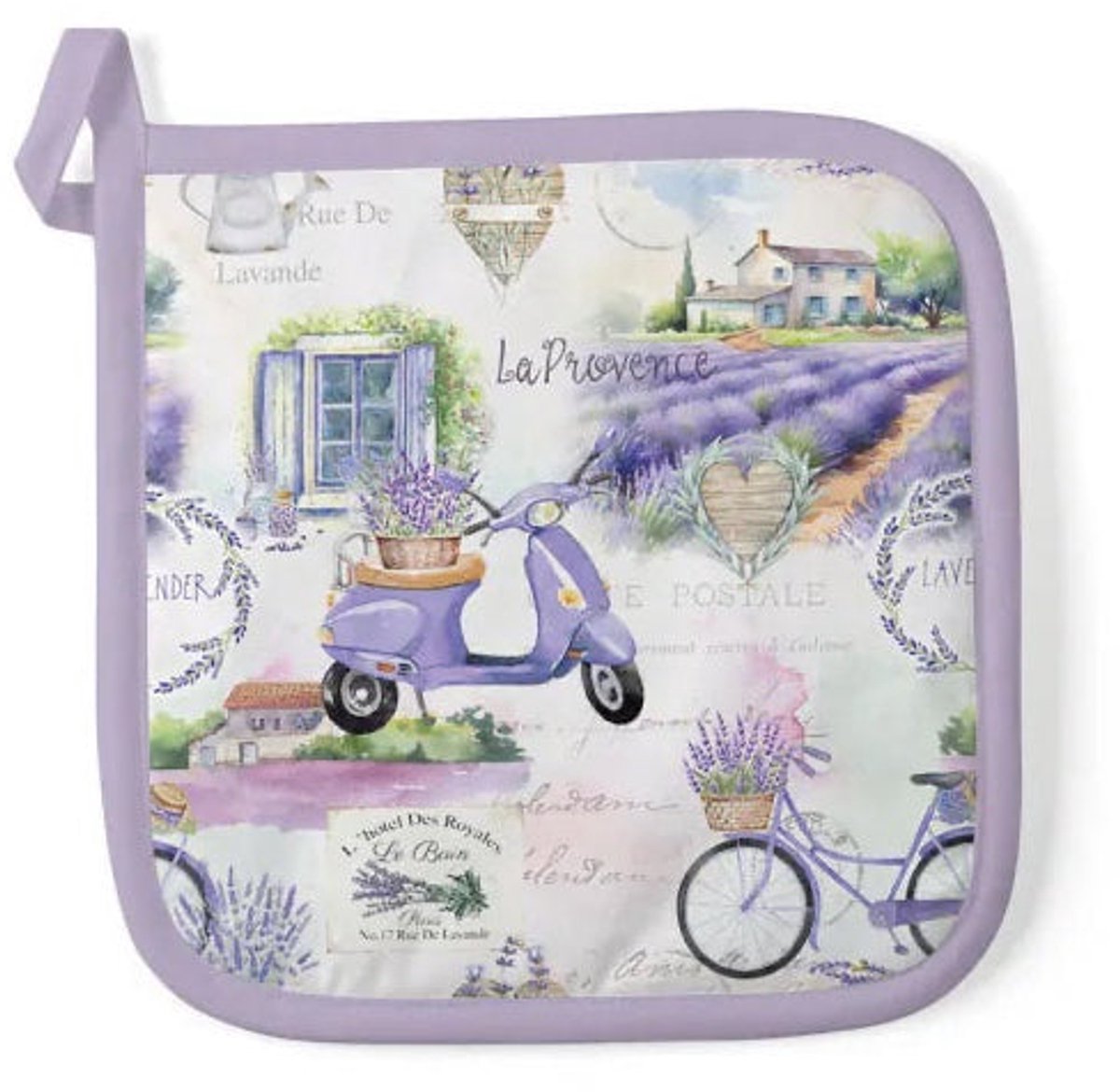 Ambiente Pannenlap La Provence wit paars 20x20cm