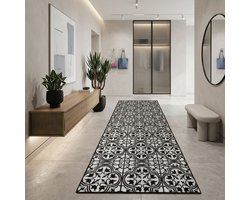 FLOORDIREKT Tapijtloper Wexford - Met Patroon - Op Maat gemaakte Fijne Lus Tapijtloper Voor Keuken, Hal & Woonkamer - 80 x 400 cm