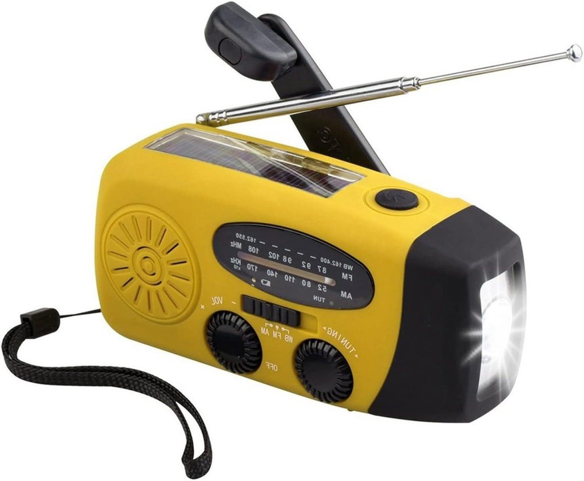 Handslinger Radio - Noodradio Dynamo - Noodsituaties Buiten - 3 Oplaadmethoden - 12.8 x 6 x 4 cm - Rood