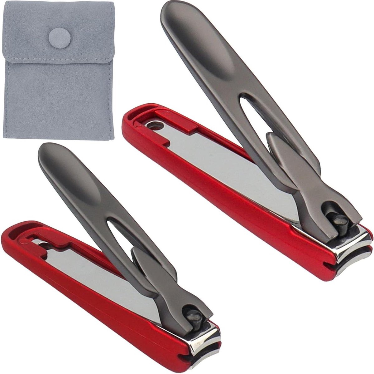 Nagelknipper Set - Teennagel Knipper - Nagels Knippen - Roestvrij Staal - 2 Stuks - Rood