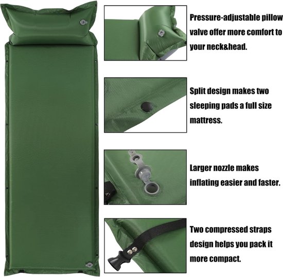 Camping Matras - Opvouwbaar Matras - Vouwmatras - Camping Matje - Slaapmat - Logeer Matras - Luchtmatras - Kampeer Matras - Camping Bedje - Polyester - Tot 150 kg - 190 x 60 x 5 cm - Blauw - van Imperatoris van Camping — afbeelding 3