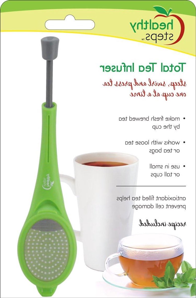 Thee Infuser - Thee Zeefje - Thee Zetten - Past In Elke Mok - 10.5 cm - Grijs Groen
