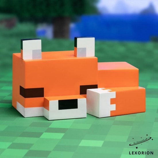 Lexorion Minecraft Vos Lamp 16 cm - LED Nachtlampje - 3D Figuur - Kinderkamer & Slaapkamer - Inclusief Batterijen - Oranje Gaming Decoratie van Merkloos — afbeelding 2