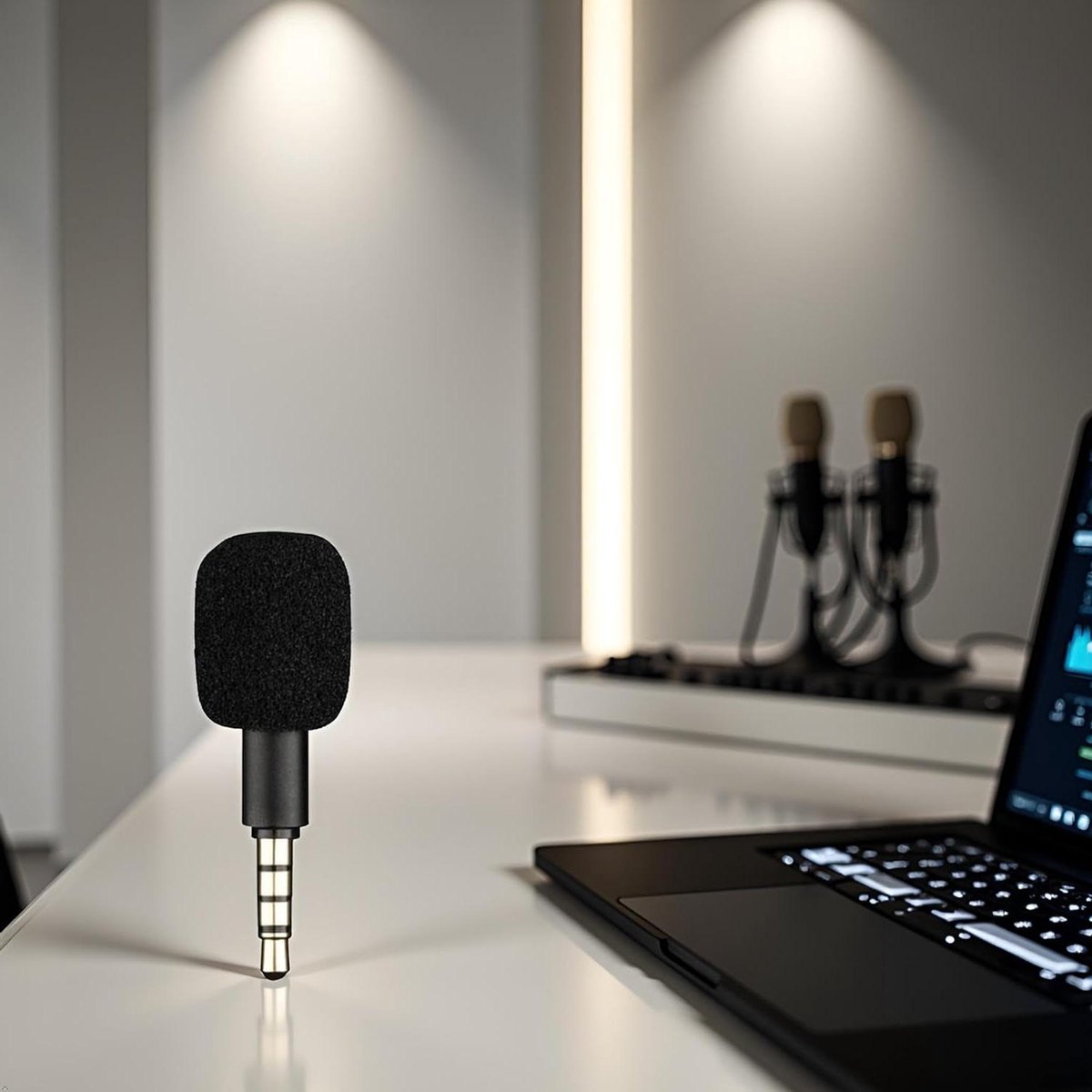 Draagbare Microfoon - Karaoke Mic Condensator - Zingen Opnemen - 4 Pole Jack - 3.5mm - Zwart