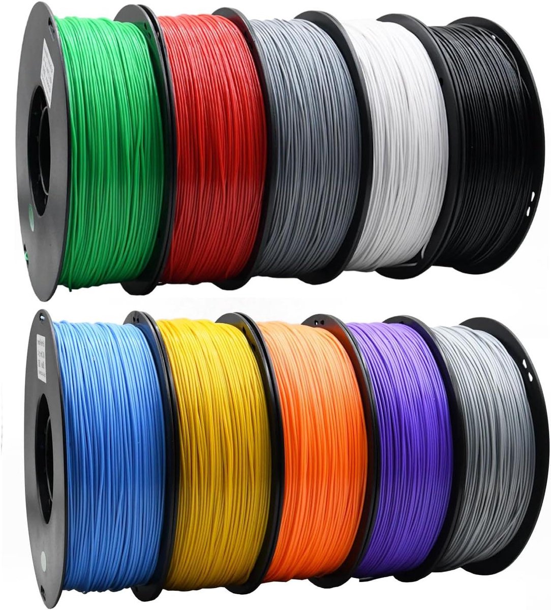 3D Printer Filament ABS - ABS Filament Spoelen - Functionele Prototypes Printen - Maattnauwkeurigheid +/- 0.03mm - 10 Rollen 1KG