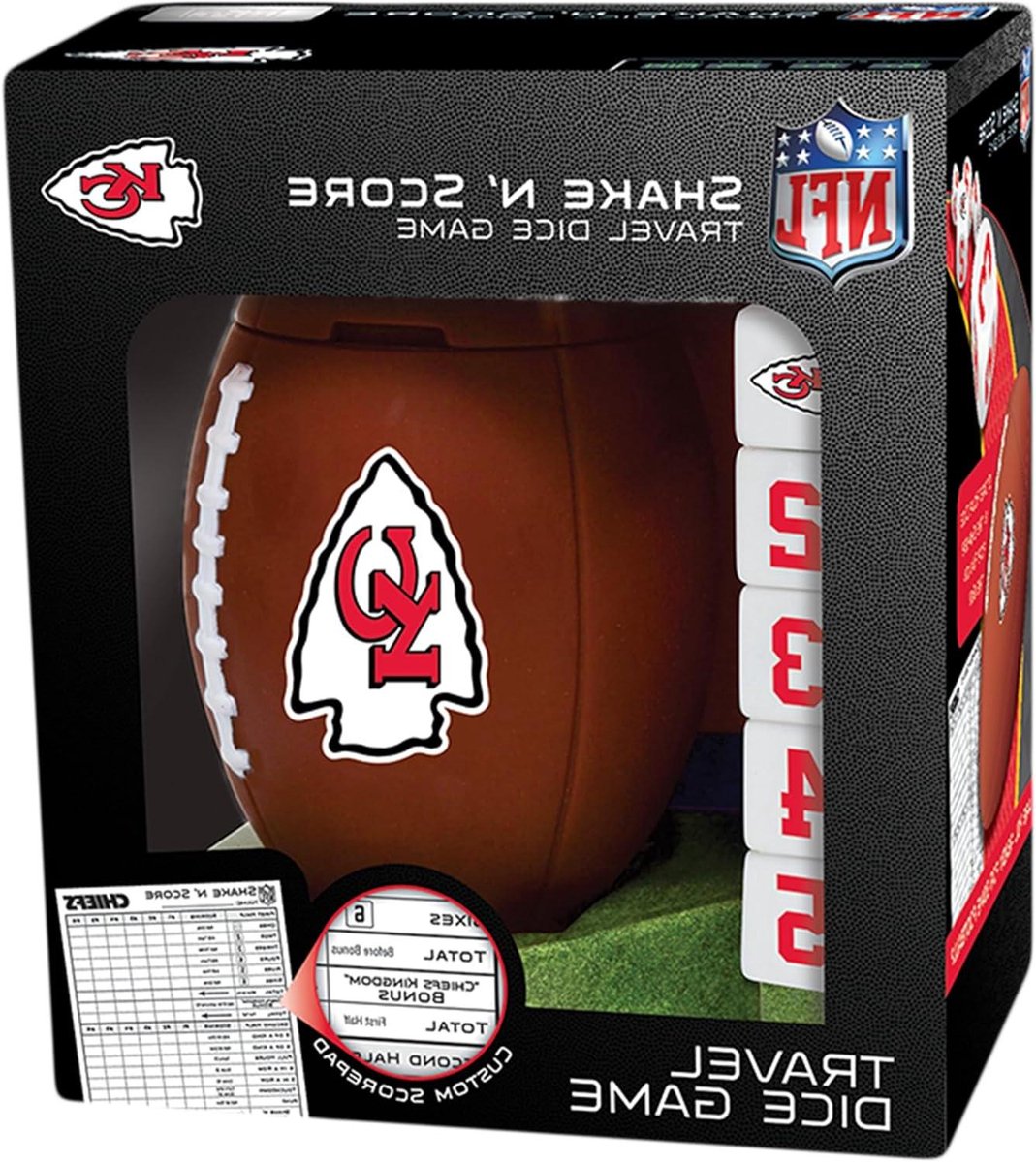 Kansas City Chiefs Dobbelspel - Sport Tafelspel - Reisspel - Officieel NFL Product - One Size - Team Kleuren