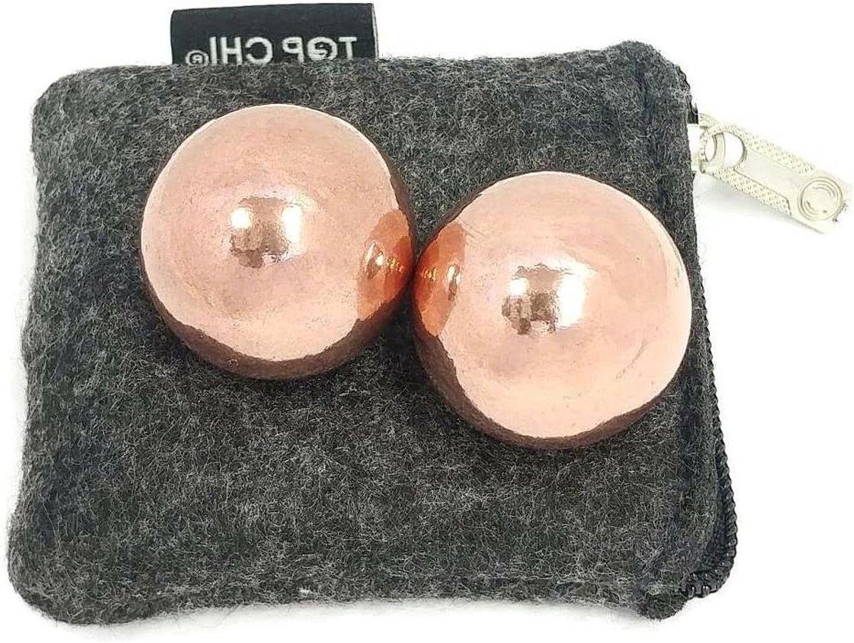 Koperen Hand Ballen - Therapie Ballen - Stress Verlichten - Massief Koper - 2.54 cm - Koperkleurig
