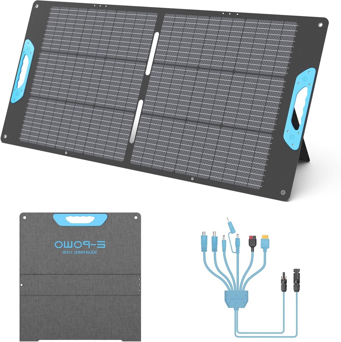 Opvouwbaar Zonnepaneel - Draagbaar Zonnepaneel - Energievoorziening Buiten - IP67 Waterdicht - 110 W - Zwart