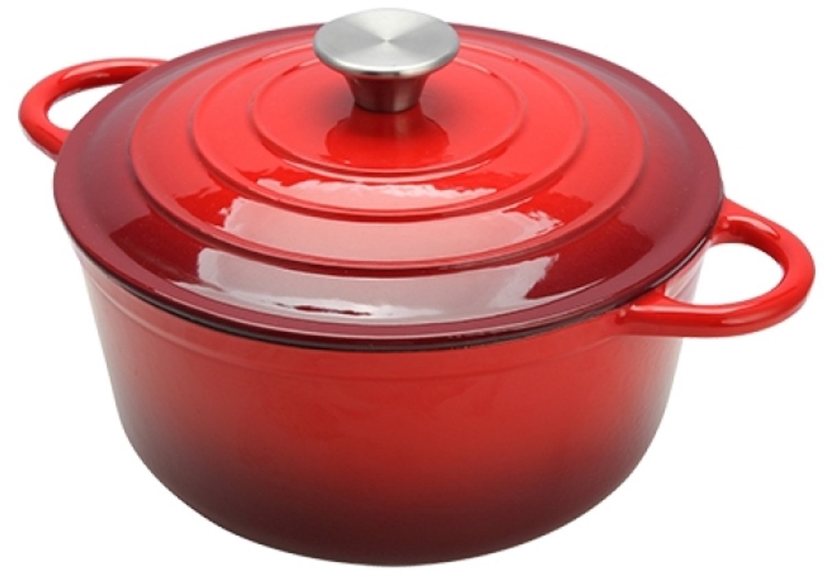 Sunnex - Braadpan - Ø24cm - 3,5L - Gietijzer - Rood