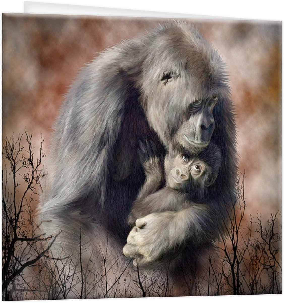 3D LiveLife -greeting card - A Love So Grand by Deluxebase. Colorful lenticular Gorilla 3D card for any occasion and age. Original artwork licensed by artist Carol Cavalaris
