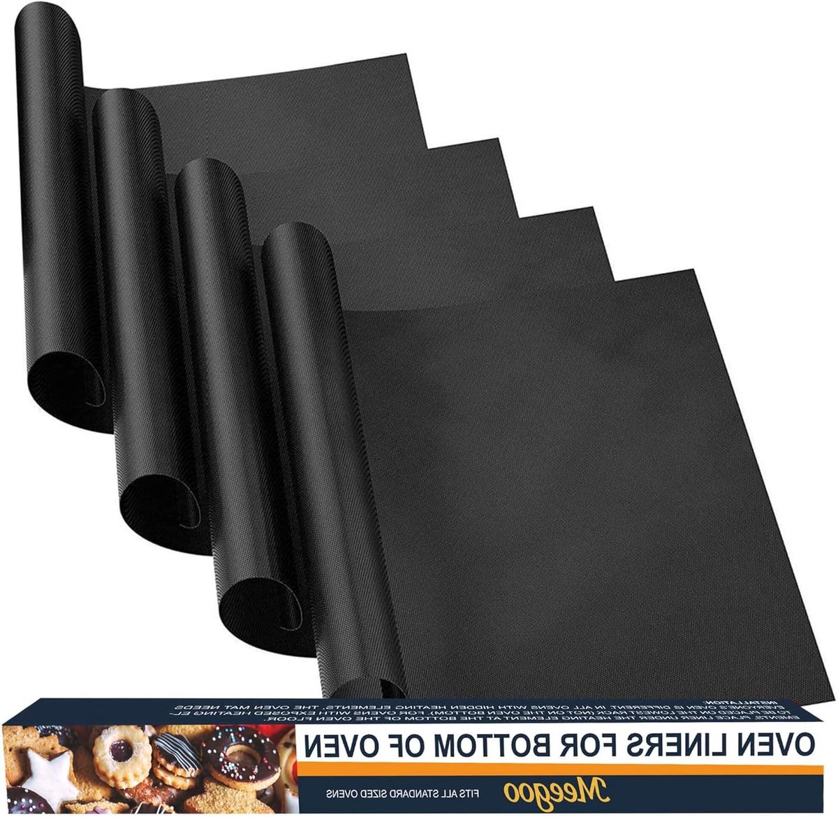 Oven Bodem Beschermers Oven Mat Oven Schoon Houden Hittebestendig Glasvezel 40 x 60 cm Zwart
