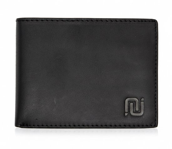 Negotia Finnian - Leren Portemonnee Heren - RFID Beveiligd - Wax Pull-Up Leer - Billfold Zwart - Pasjeshouder Mannen - Portefeuille Heren