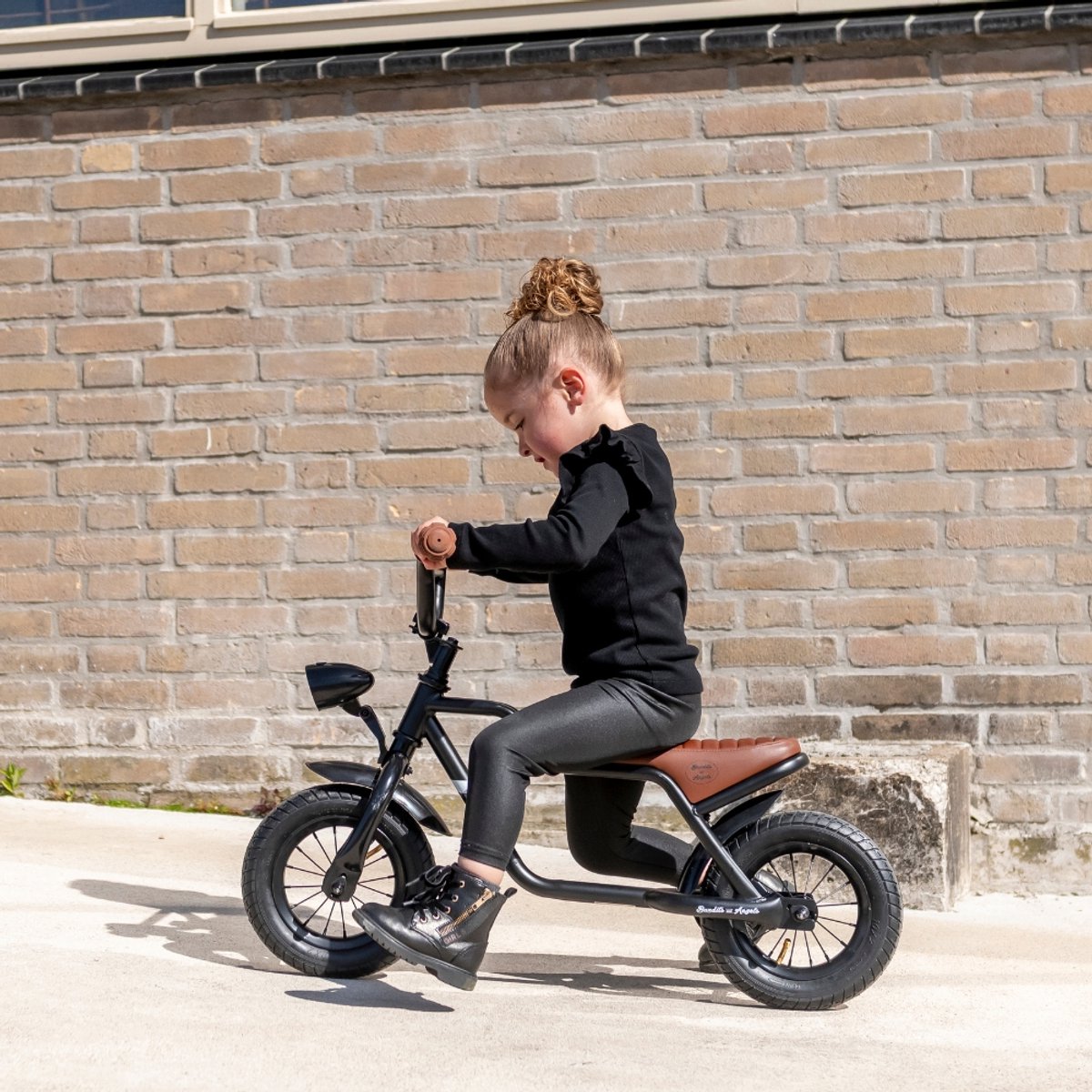 Bandits & Angels Loopfiets Fatbike Zwart vanaf 2 Jaar voor Jongens en Meisjes thumbnail 2