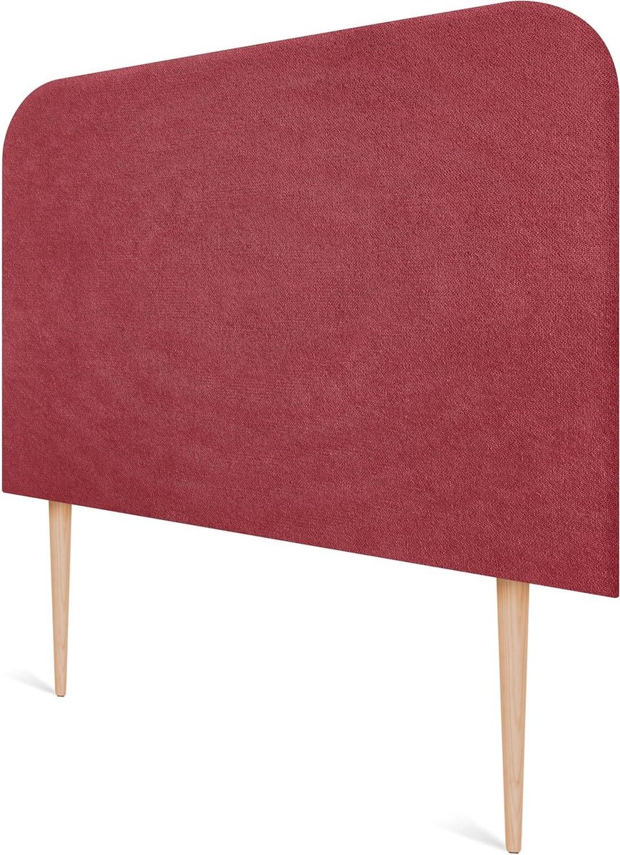 Hoofdbord Gebogen Gestoffeerd - Bed Hoofdeinde - Slaapkamer Aankleden - Vlekbestendige Aqualine Stof - 95cm Breed 70cm Hoog - Rood