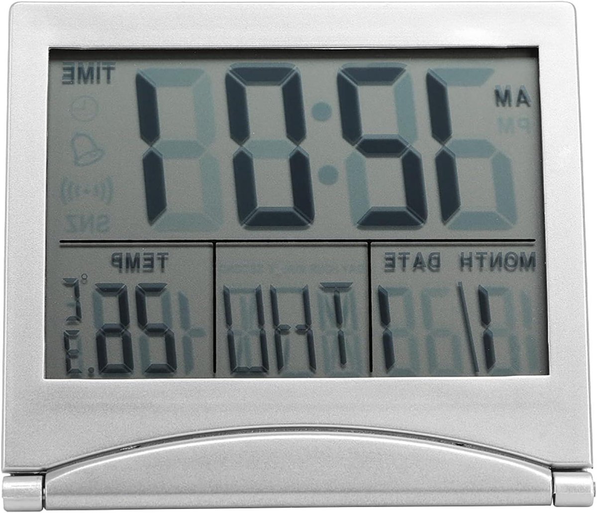 Digitale Reiswekker - Opvouwbare Klok - Reizen en Thuiskantoor - Met Temperatuur en Timer