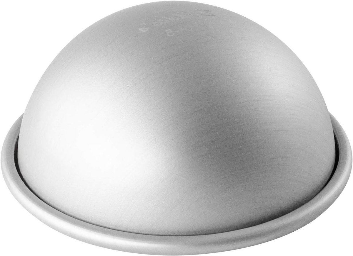 Halfronde Bakvorm - Ronde Bakvorm - Taarten Bakken - Naadloos Aluminium - 5 Inch Doorsnede - Zilver