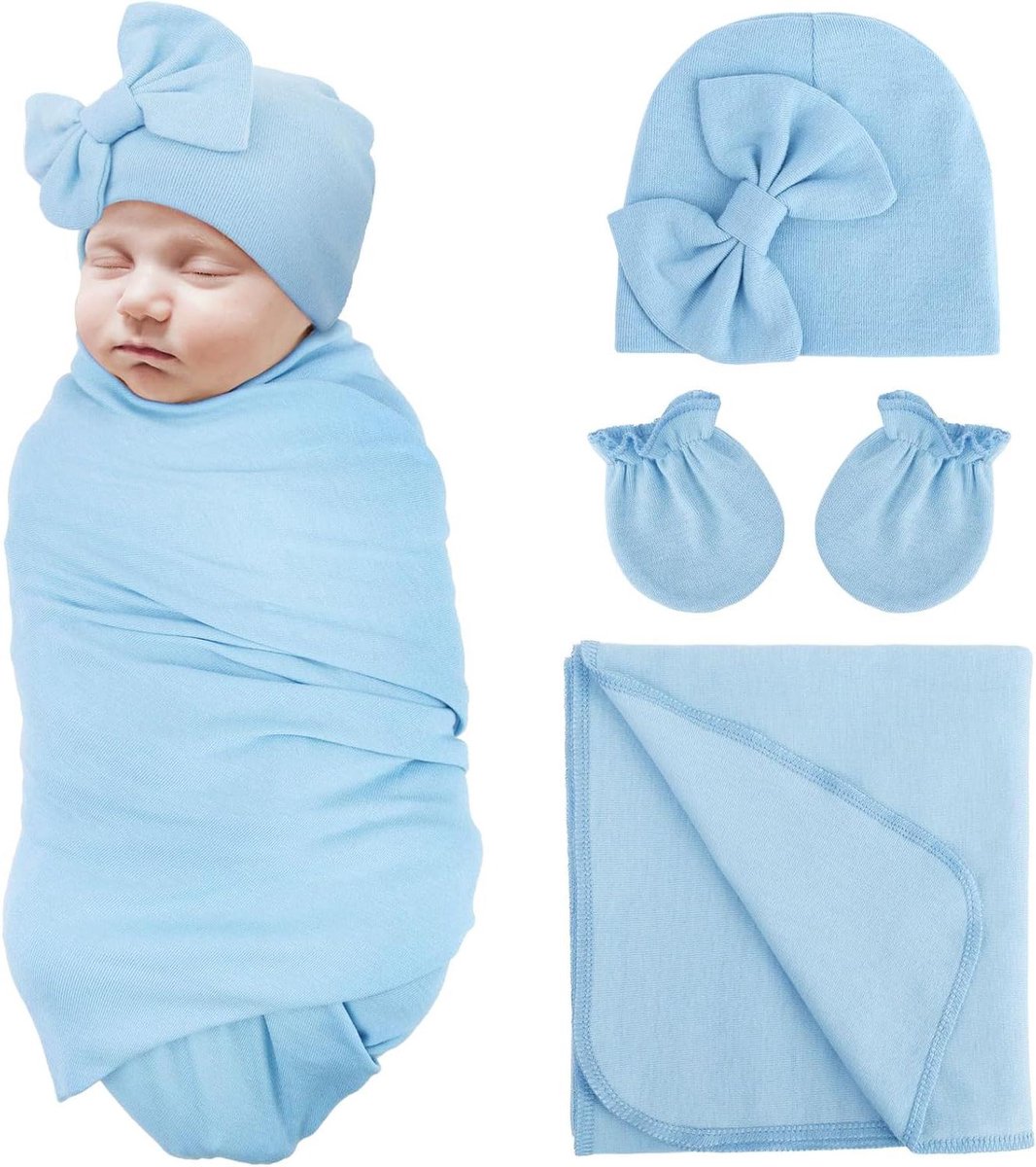 Baby Swaddle Set - Wikkeldoek baby - Pasgeboren comfort - Zonder sluitingen - 100 x 100 cm - Bloemenprint