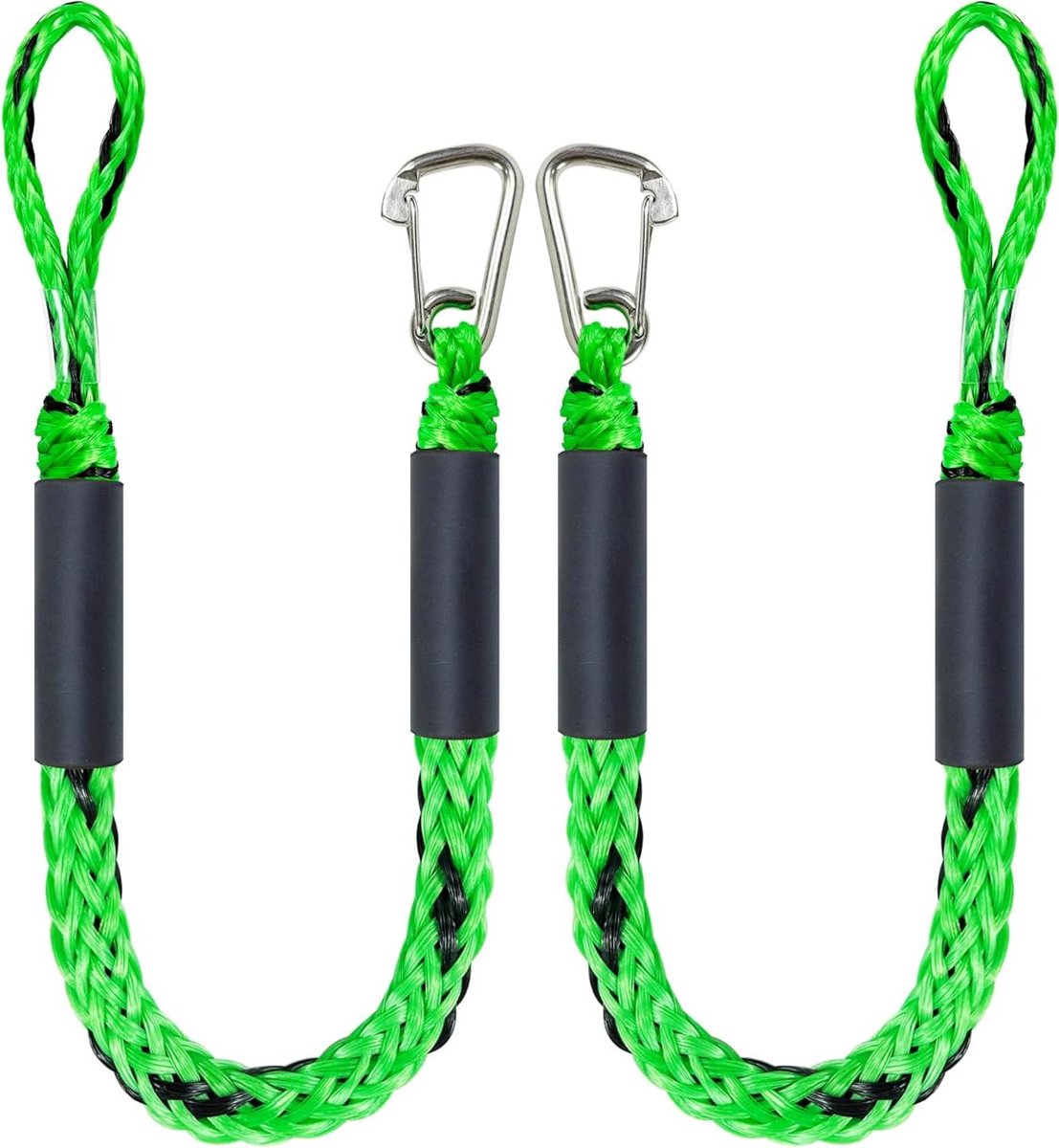 Bungee Dock Lijn - Aanmeerlijn Schokdemper - Veilig Aanmeren Boot - Ingebouwde Schokdemper - 1.2m - 1.7m - Groen en Zwart