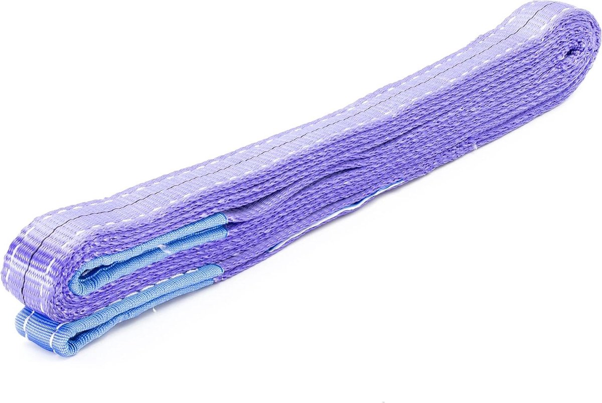 Hefband Polyester - Hijsgordel Draagband - Lasten Verplaatsen - 7-voudige Veiligheidsnorm - 15 Meter 1000 kg - Paars