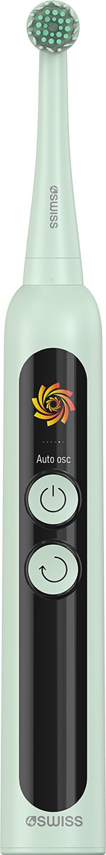 4SWISS ST216 Electrosonic - Hybride Tandenborstel - 2000mAh LCD - 12 Modi Vibratie+Rotatie IPX7 USB - Munt