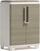 Keter Split Premium - Afvalscheidingskast - 2 x 110 L - Hout Effect - Beige / Bruin