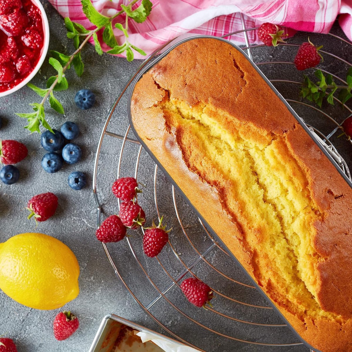 Een springvorm, langwerpig, met antiaanbaklaag, plat, geschikt voor het maken van theebrood, cake, enz., bakvorm, 31 x 12 cm. – foto 3