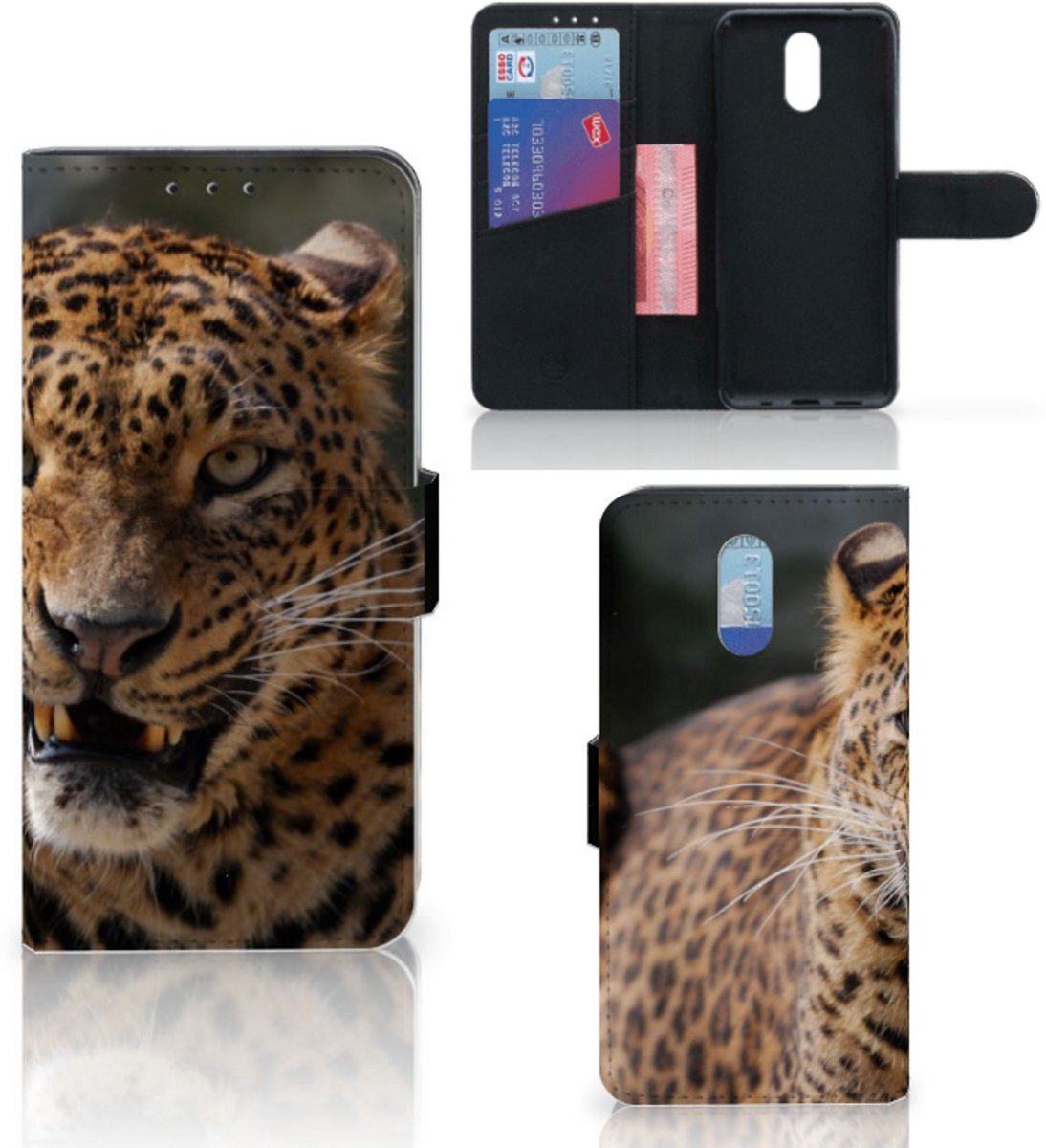 Nokia 2.3 Telefoonhoesje met Pasjes Luipaard