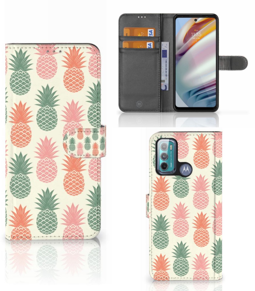 Motorola Moto G60 Book Cover Ananas