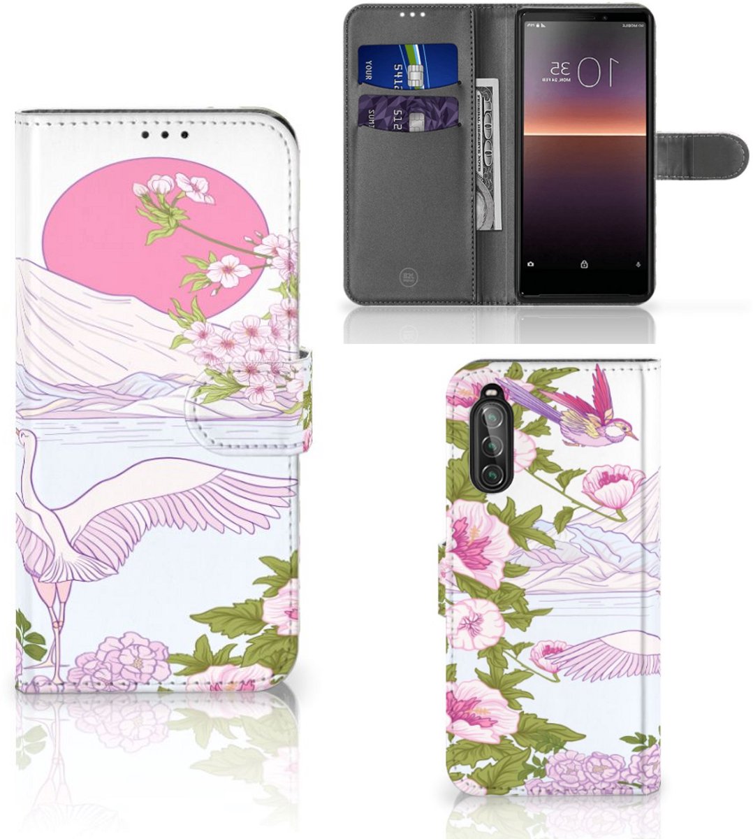 Sony Xperia 10 II Telefoonhoesje met Pasjes Bird Standing