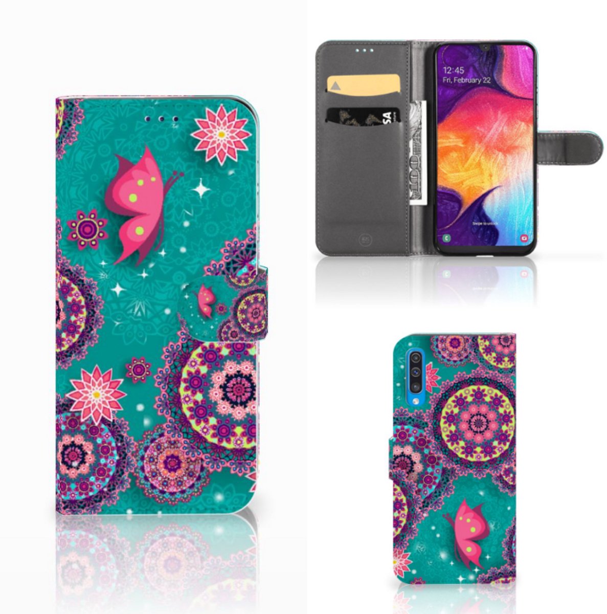Samsung Galaxy A50 Hoesje Cirkels en Vlinders
