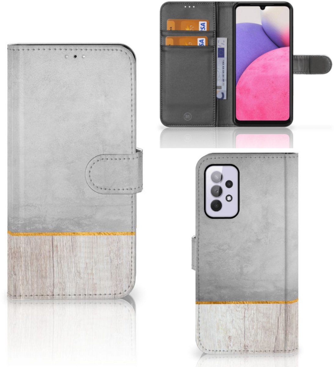 Samsung Galaxy A33 5G Book Style Case Wood Concrete