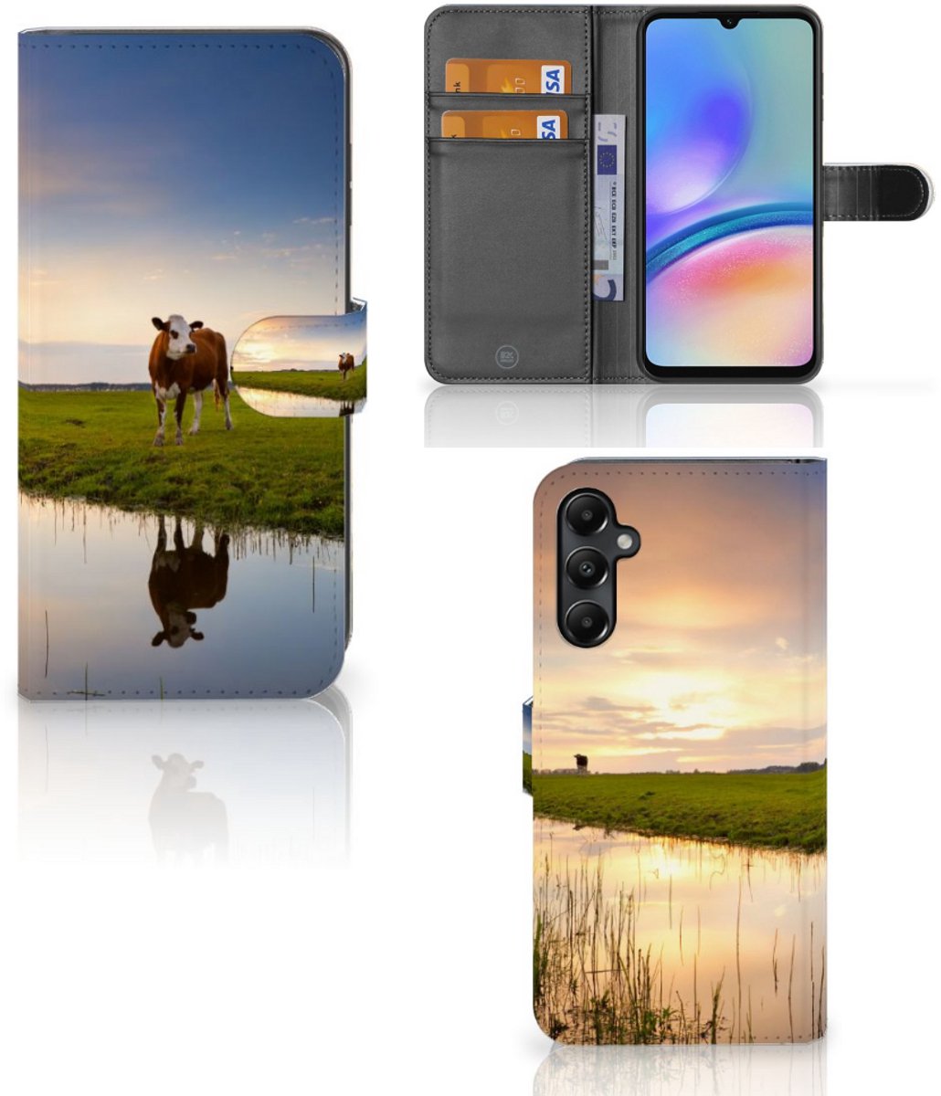 Samsung Galaxy A05s Telefoonhoesje met Pasjes Koe
