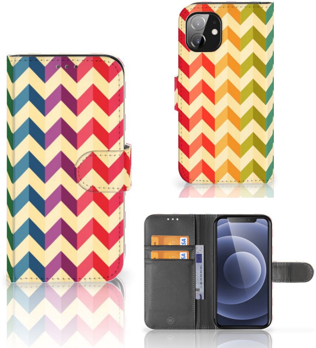 Apple iPhone 12 Mini Telefoon Hoesje Zigzag Multi Color